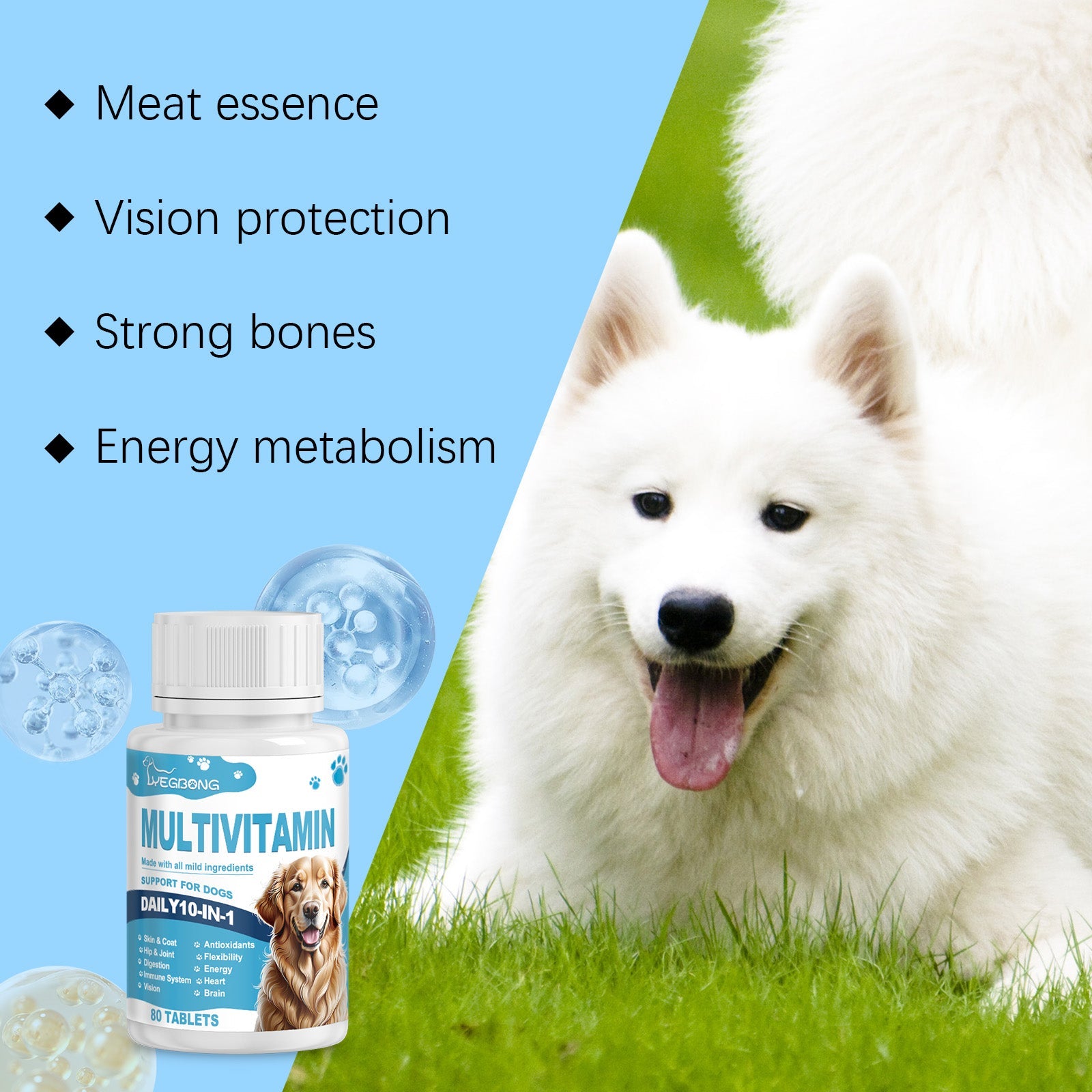 Multivitamin Tablets for Dogs Cats Support Nutritional Health Daily