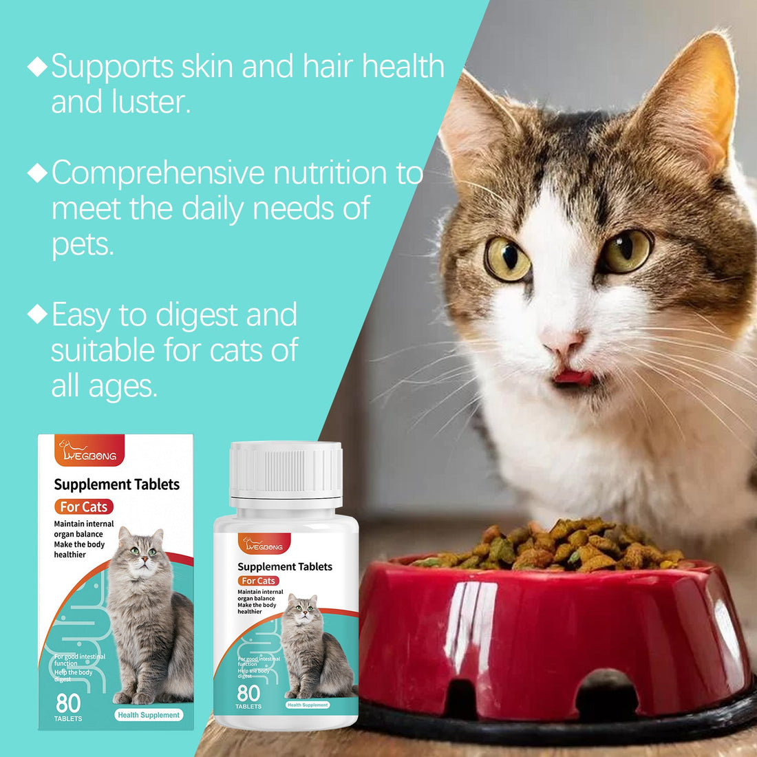 Cat Probiotic Tablets Support Intestinal Health Improve Digestion Absorption