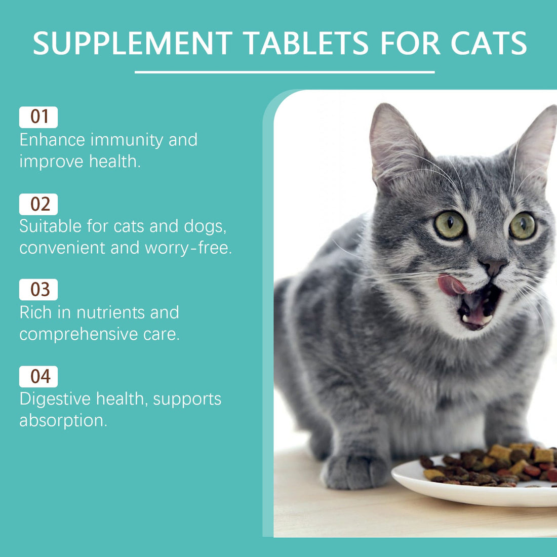 Cat Probiotic Tablets Support Intestinal Health Improve Digestion Absorption