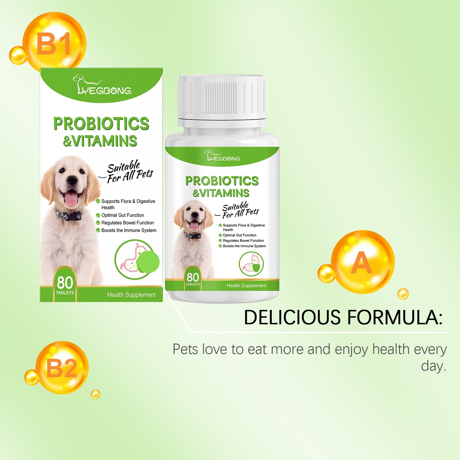 Pet Probiotic Tablets Improve Gut Health Support Nutritional Absorption