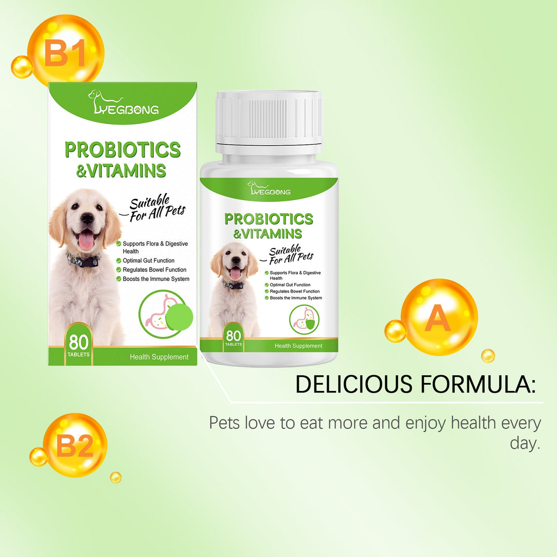 Pet Probiotic Tablets Improve Gut Health Support Nutritional Absorption