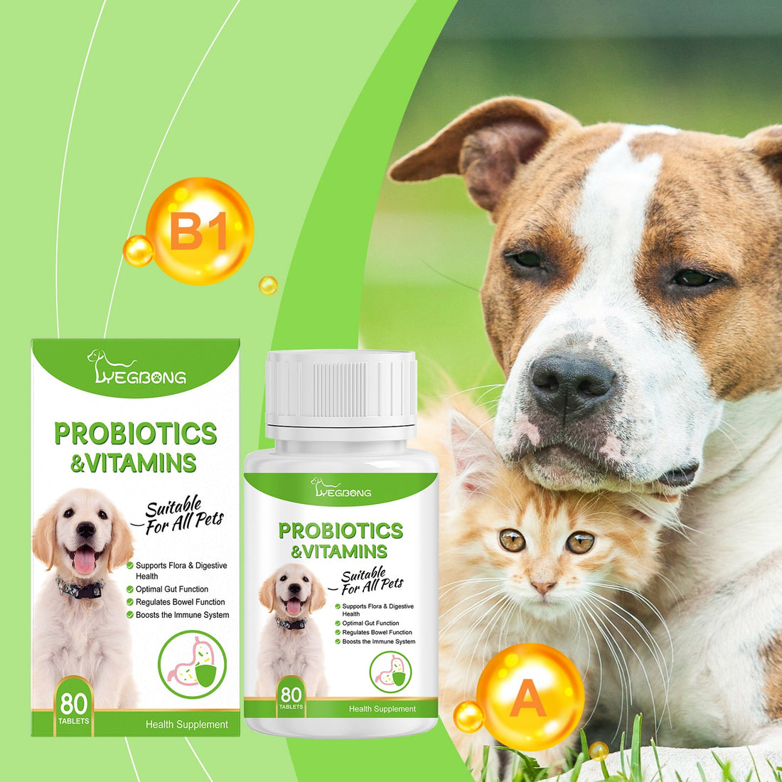 Pet Probiotic Tablets Improve Gut Health Support Nutritional Absorption
