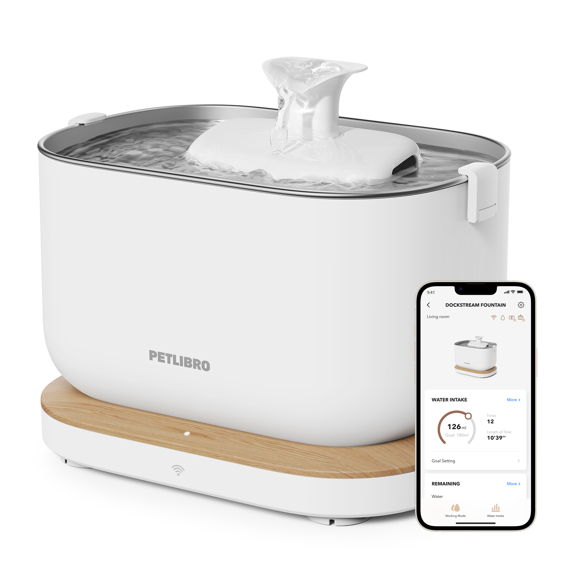 Dockstream Wireless Water Pump App Cat Fountain Smart Stainless Steel