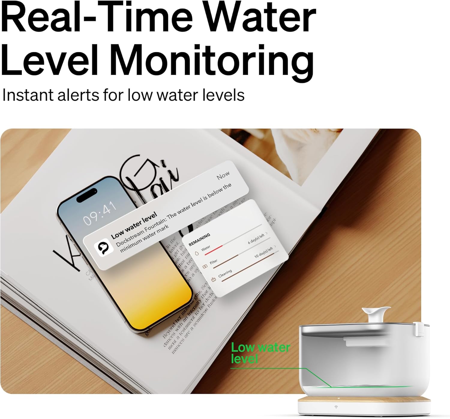 Dockstream Wireless Water Pump App Cat Fountain Smart Stainless Steel