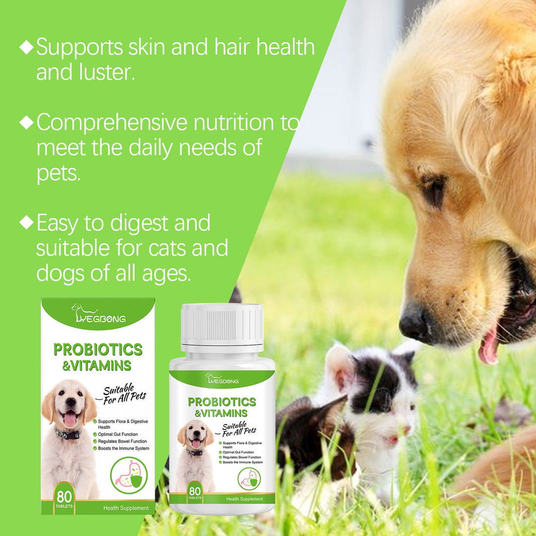 Pet Probiotic Tablets Improve Gut Health Support Nutritional Absorption