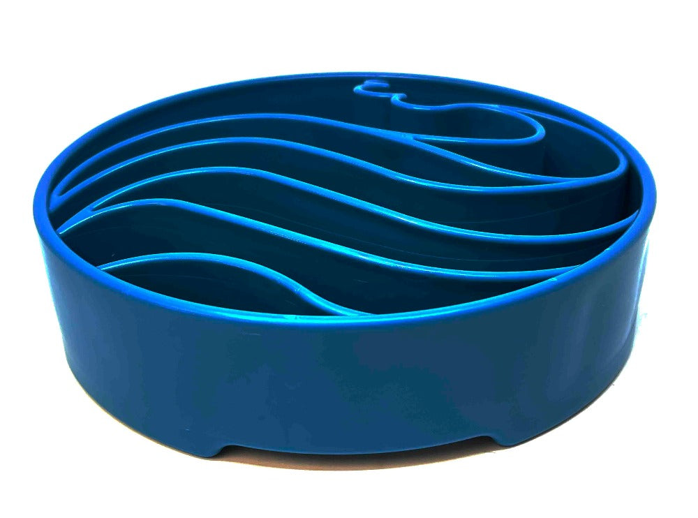 Wave eBowl Deep Slow Feeder Dog Bowl Enrichment Made USA