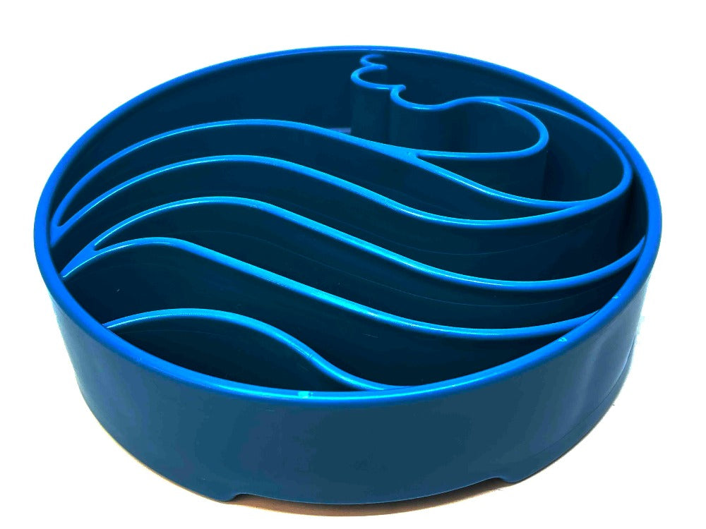 Wave eBowl Deep Slow Feeder Dog Bowl Enrichment Made USA