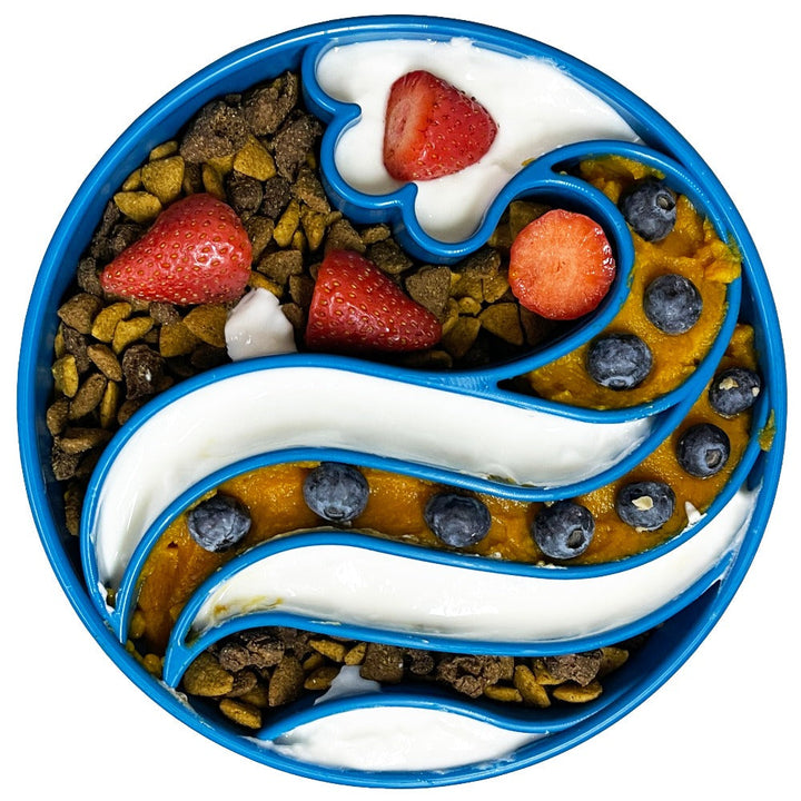 Wave eBowl Deep Slow Feeder Dog Bowl Enrichment Made USA