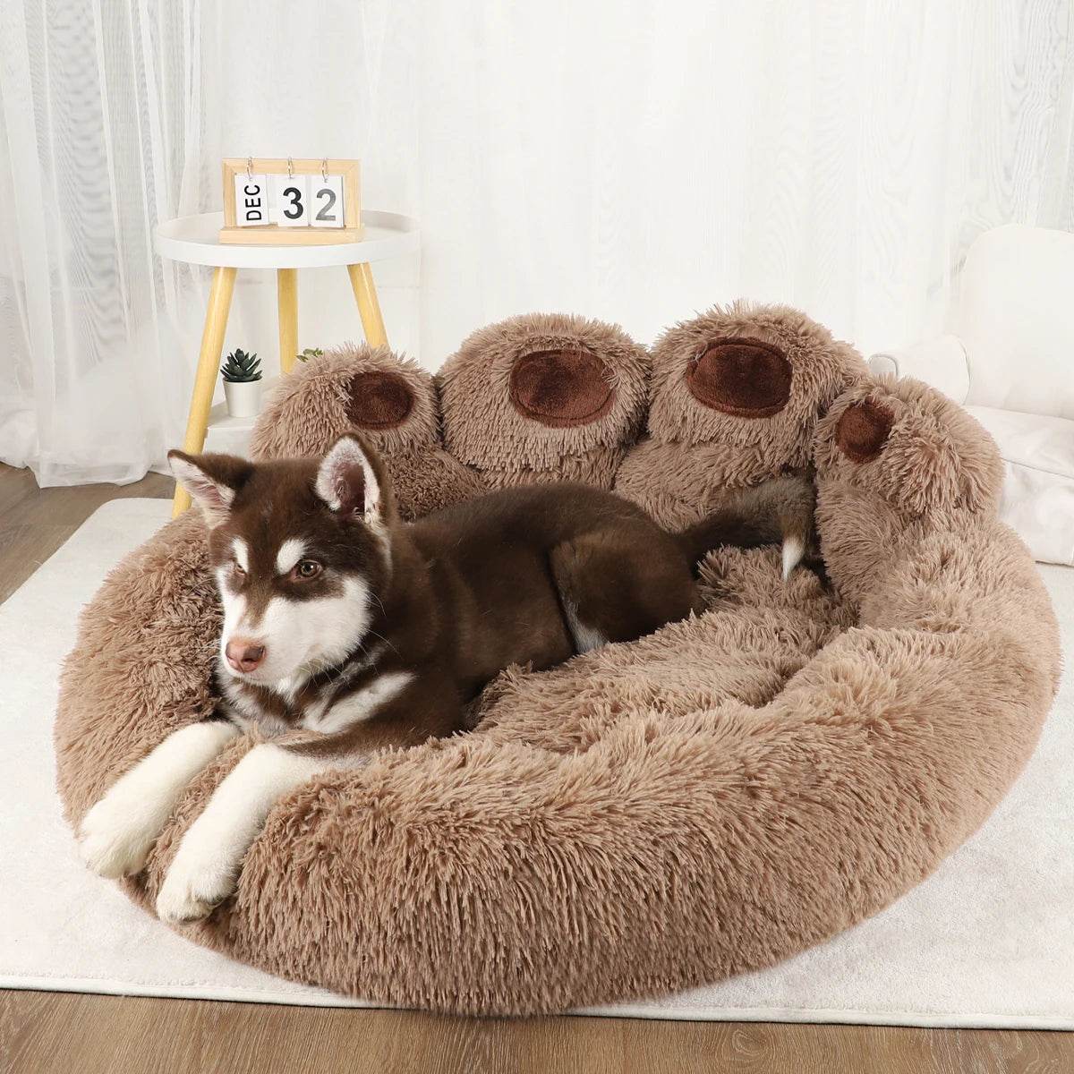 Big Paw Plush Pet Sofa Bed Washable Calming Raised Edges
