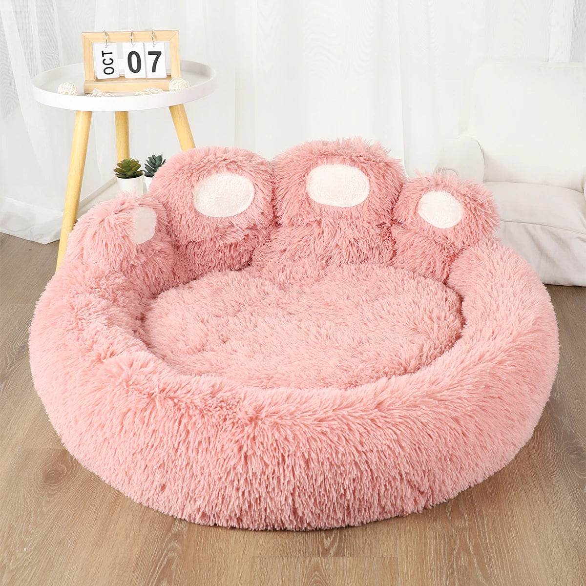 Big Paw Plush Pet Sofa Bed Washable Calming Raised Edges
