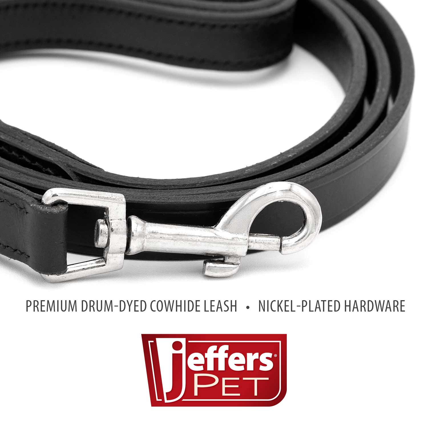 Black Padded Leather Pet Leash