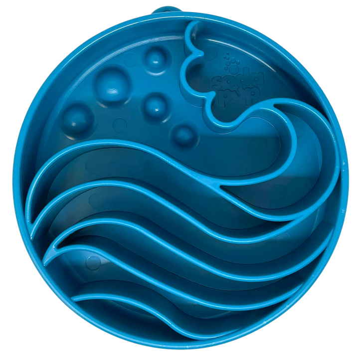 Wave eBowl Deep Slow Feeder Dog Bowl Enrichment Made USA